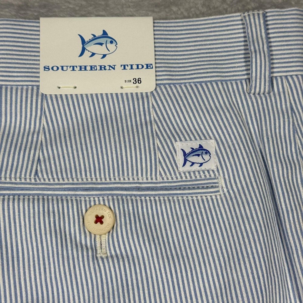 Southern Tide Skipjack Shorts Mens 36 Seersucker Striped Flat Front Preppy - Picture 10 of 11
